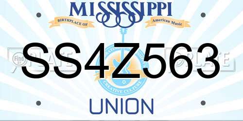 SS4Z563 Mississippi License Plate