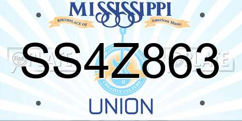 SS4Z863 Mississippi License Plate