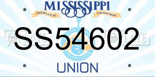 SS54602 Mississippi License Plate