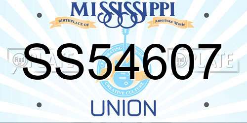 SS54607 Mississippi License Plate