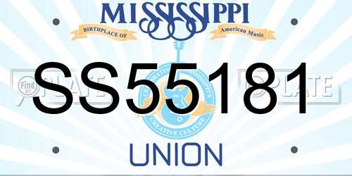 SS55181 Mississippi License Plate