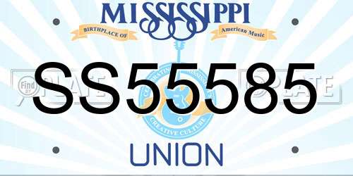 SS55585 Mississippi License Plate