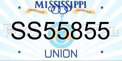SS55855 Mississippi License Plate