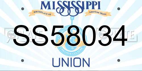 SS58034 Mississippi License Plate