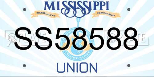 SS58588 Mississippi License Plate