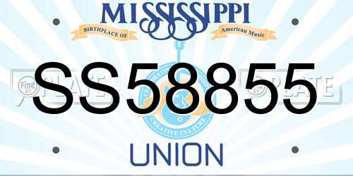 SS58855 Mississippi License Plate