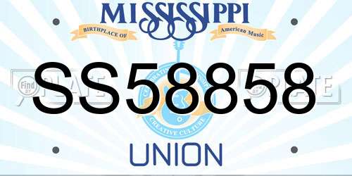 SS58858 Mississippi License Plate