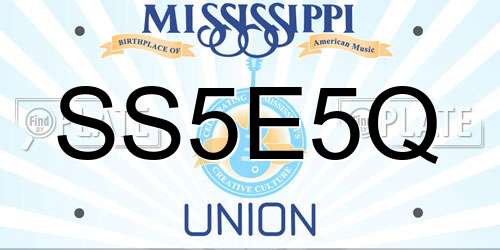 SS5E5Q Mississippi License Plate