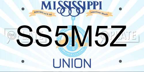 SS5M5Z Mississippi License Plate