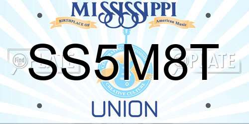 SS5M8T Mississippi License Plate