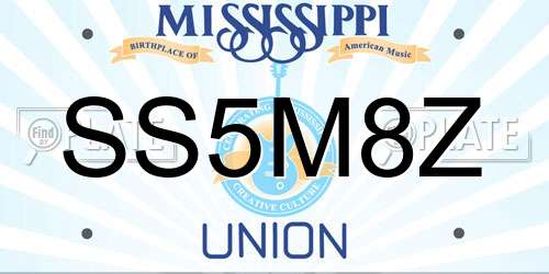 SS5M8Z Mississippi License Plate