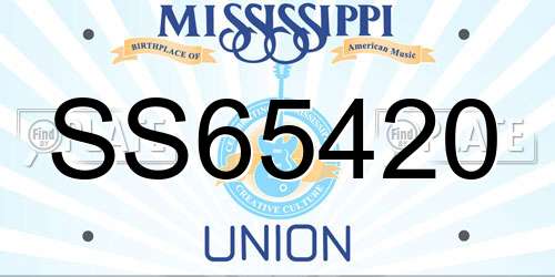 SS65420 Mississippi License Plate