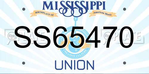 SS65470 Mississippi License Plate