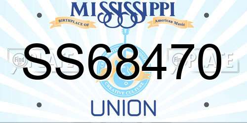 SS68470 Mississippi License Plate
