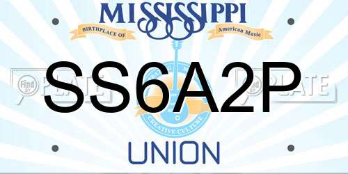 SS6A2P Mississippi License Plate
