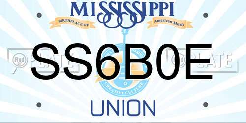 SS6B0E Mississippi License Plate