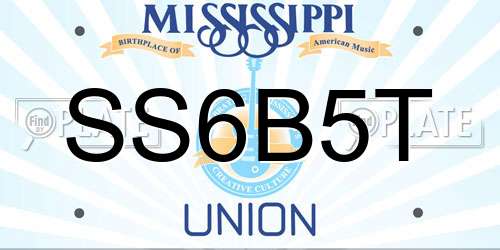SS6B5T Mississippi License Plate