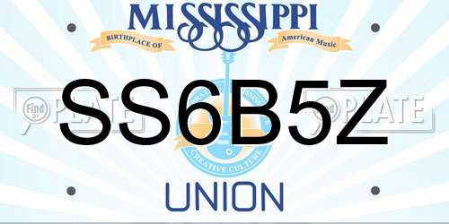 SS6B5Z Mississippi License Plate