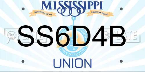 SS6D4B Mississippi License Plate