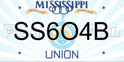 SS6O4B Mississippi License Plate