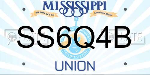 SS6Q4B Mississippi License Plate