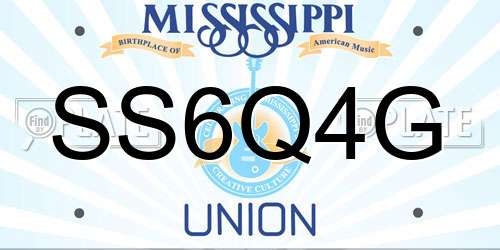 SS6Q4G Mississippi License Plate