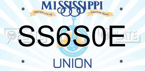 SS6S0E Mississippi License Plate