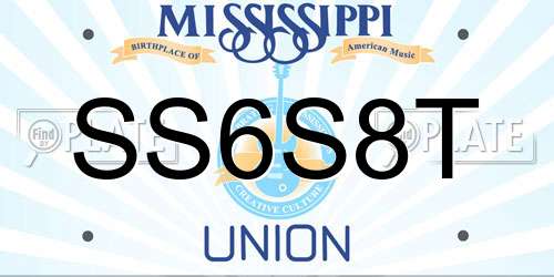 SS6S8T Mississippi License Plate