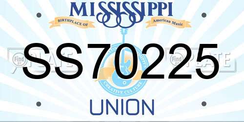 SS70225 Mississippi License Plate