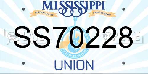 SS70228 Mississippi License Plate