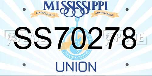 SS70278 Mississippi License Plate