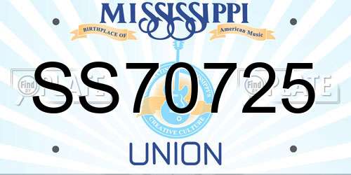SS70725 Mississippi License Plate