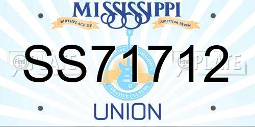 SS71712 Mississippi License Plate