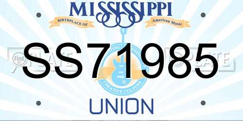 SS71985 Mississippi License Plate
