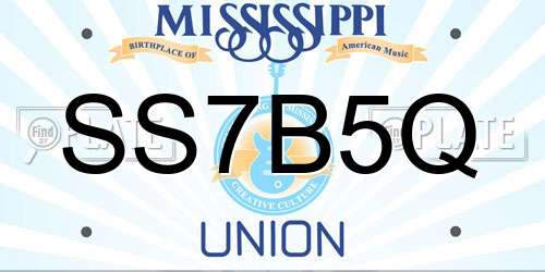 SS7B5Q Mississippi License Plate