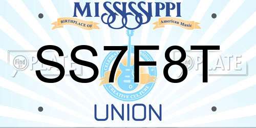SS7F8T Mississippi License Plate