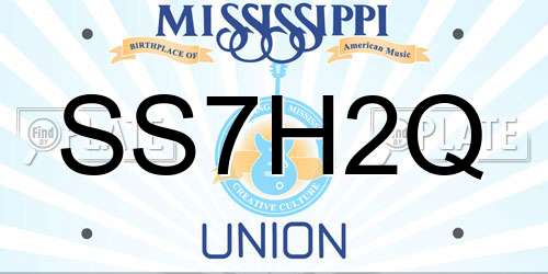 SS7H2Q Mississippi License Plate