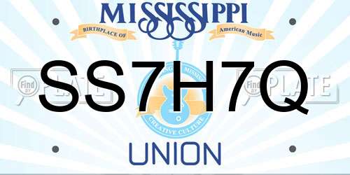 SS7H7Q Mississippi License Plate