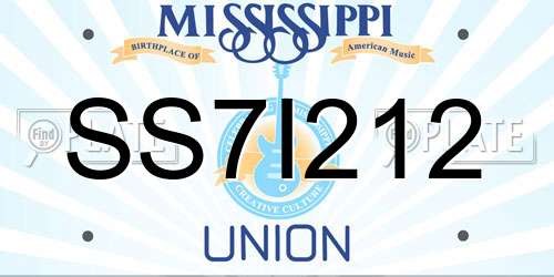 SS7I212 Mississippi License Plate