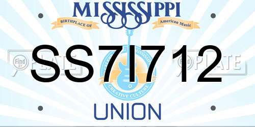SS7I712 Mississippi License Plate
