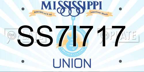 SS7I717 Mississippi License Plate