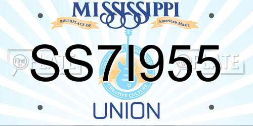 SS7I955 Mississippi License Plate
