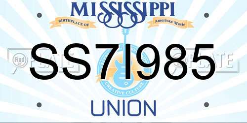 SS7I985 Mississippi License Plate