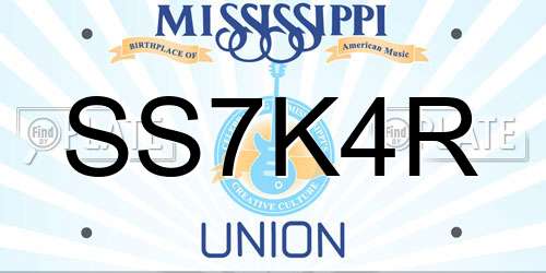 SS7K4R Mississippi License Plate