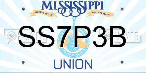 SS7P3B Mississippi License Plate