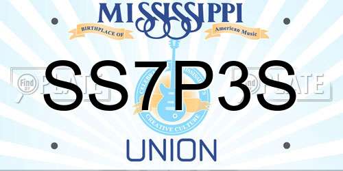SS7P3S Mississippi License Plate