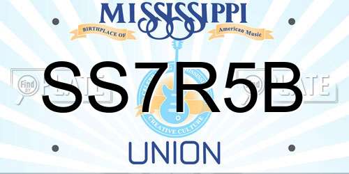 SS7R5B Mississippi License Plate