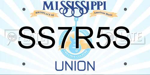 SS7R5S Mississippi License Plate