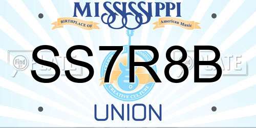 SS7R8B Mississippi License Plate