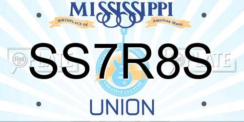 SS7R8S Mississippi License Plate